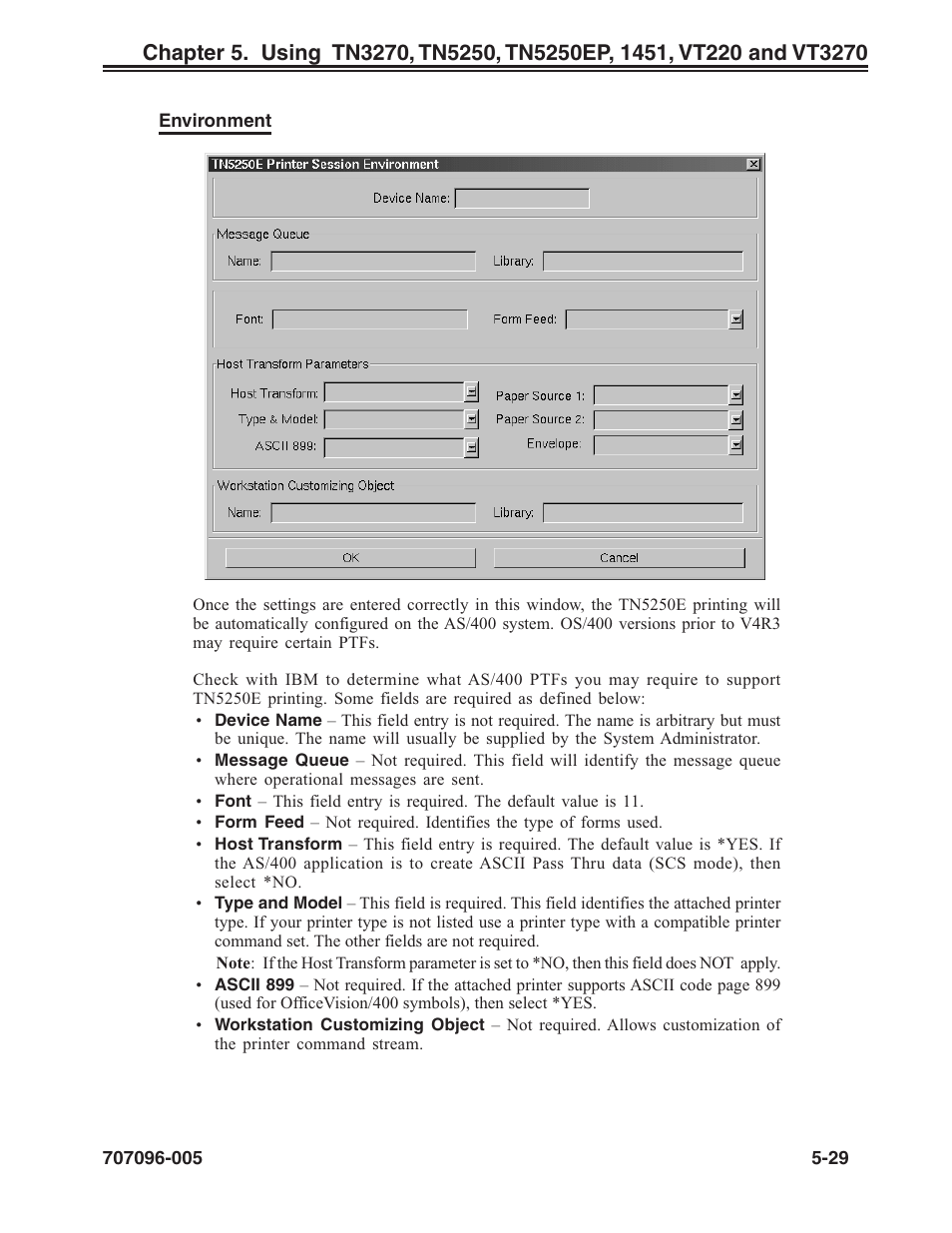 Environment | Visara iCON-XT User Manual | Page 95 / 144