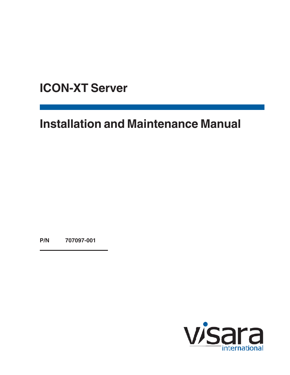 Visara iCON-XT Installation User Manual | 34 pages