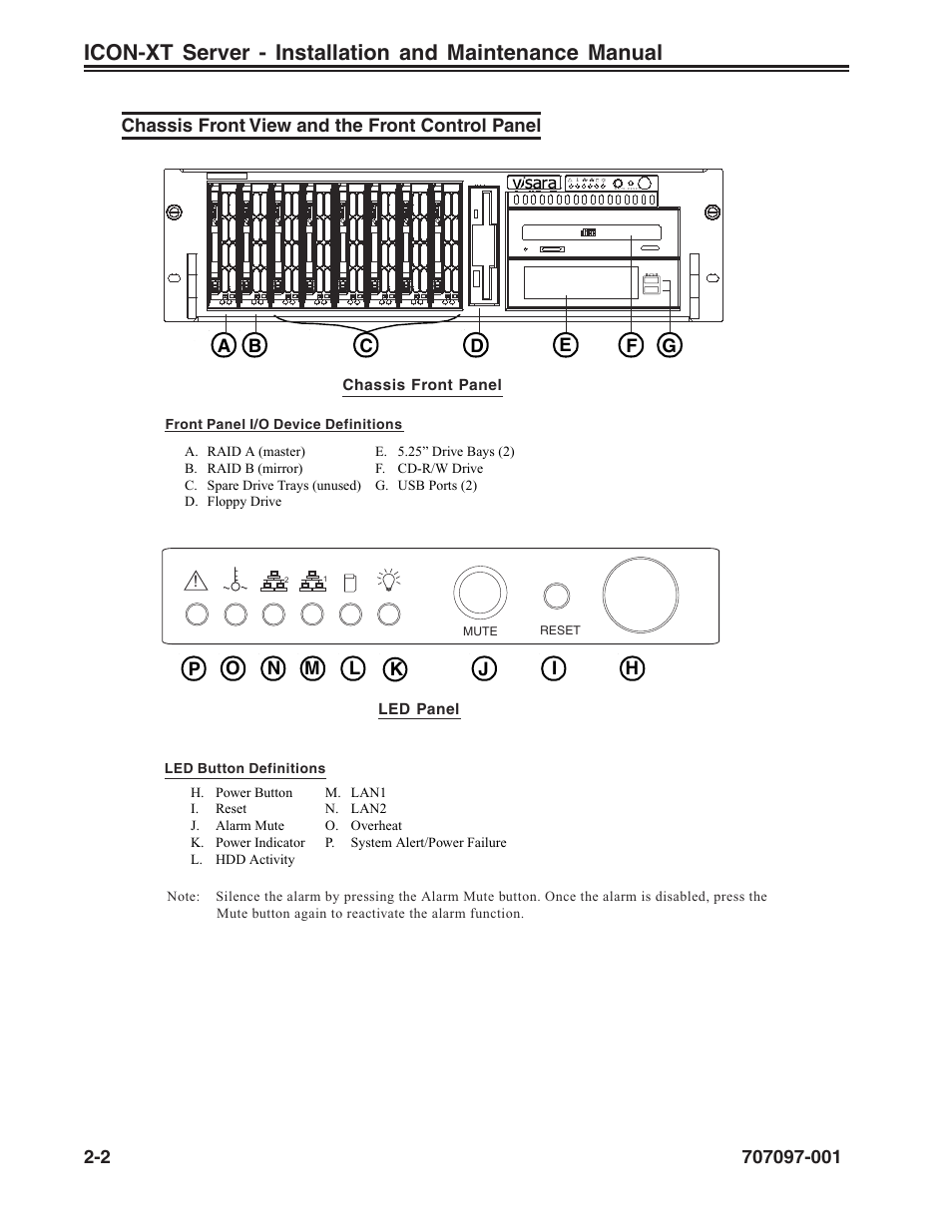 Chassis front view and the front control panel, Chassis front view and the front control panel -2 | Visara iCON-XT Installation User Manual | Page 14 / 34