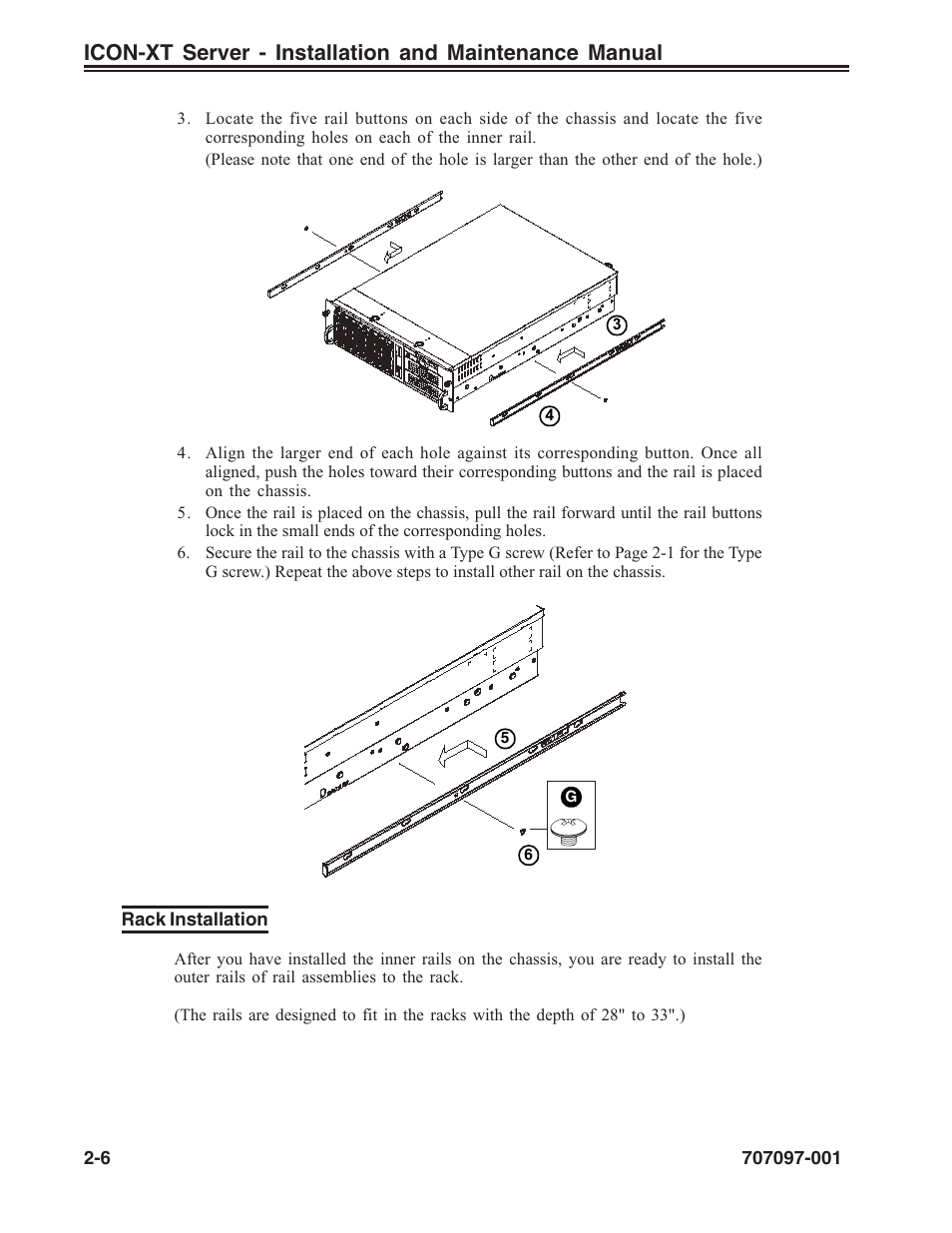 Rack installation, Rack installation -6 | Visara iCON-XT Installation User Manual | Page 18 / 34