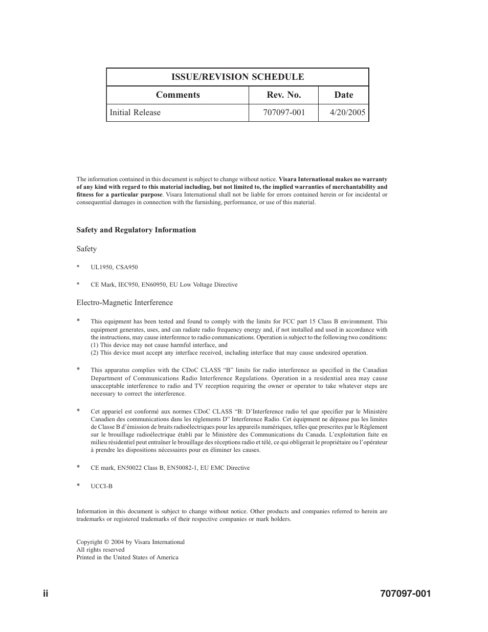 Visara iCON-XT Installation User Manual | Page 2 / 34