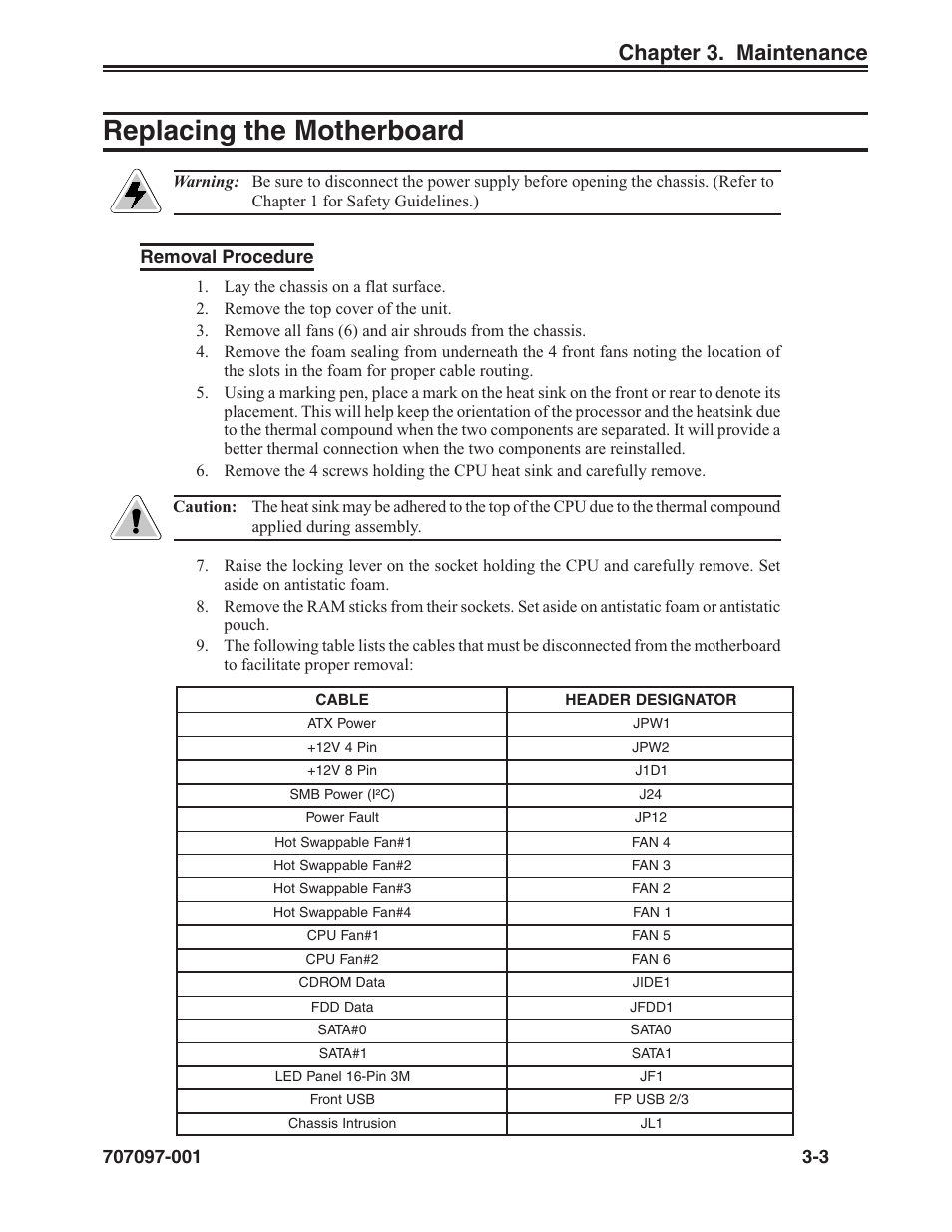 Replacing the motherboard, Removal procedure, Replacing the motherboard -3 | Removal procedure -3, Chapter 3. maintenance | Visara iCON-XT Installation User Manual | Page 25 / 34