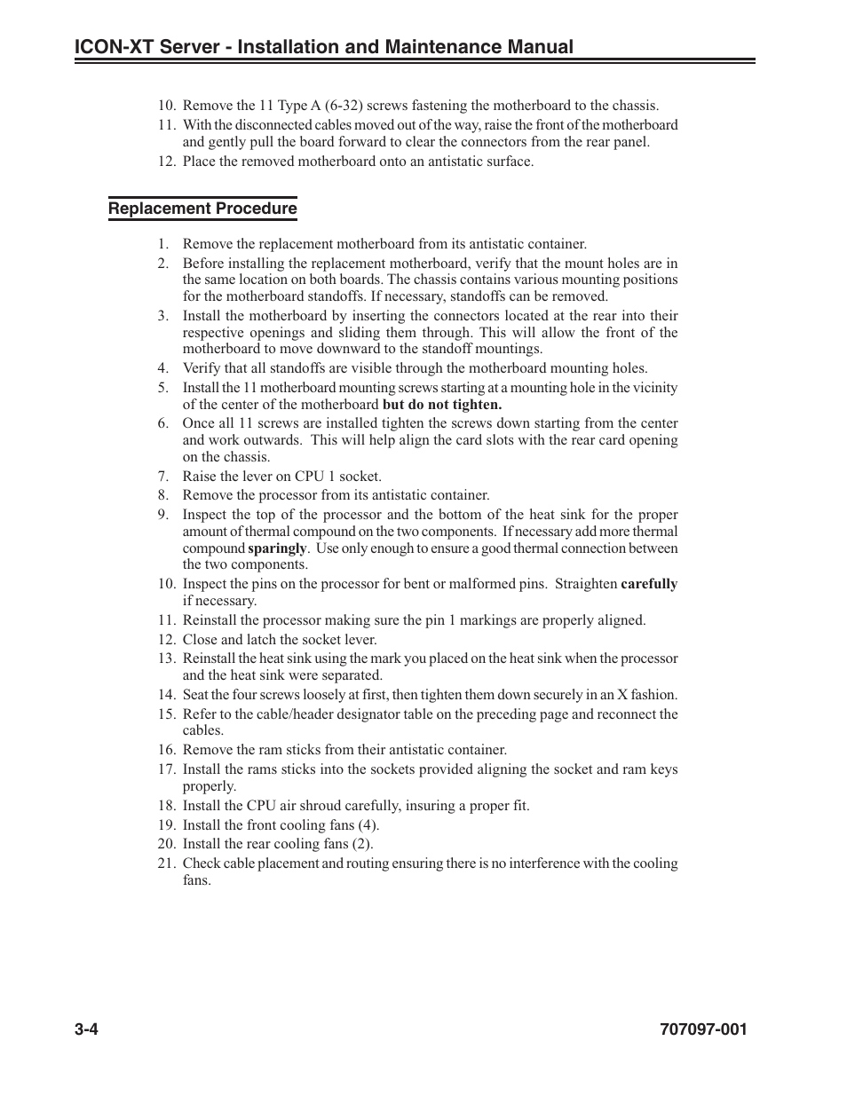 Replacement procedure, Replacement procedure -4 | Visara iCON-XT Installation User Manual | Page 26 / 34