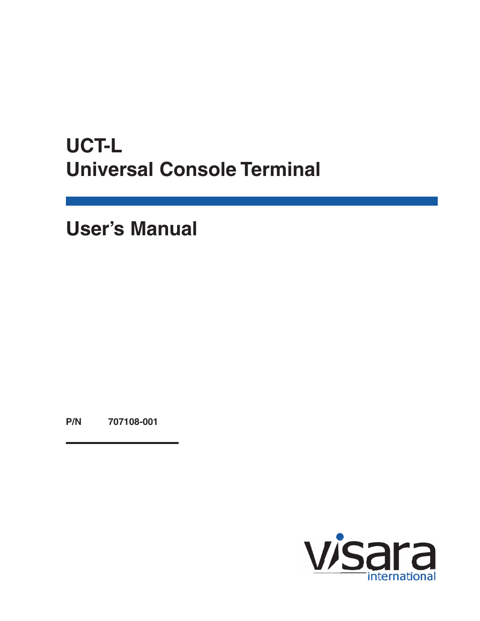 Visara UCT-L User Manual | 160 pages