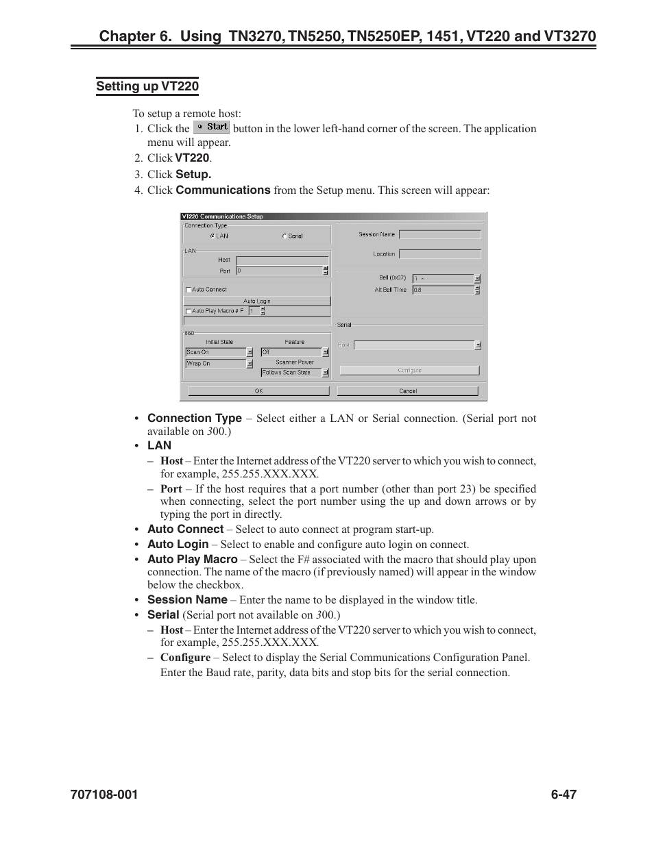 Setting up vt220 -47 | Visara UCT-L User Manual | Page 109 / 160