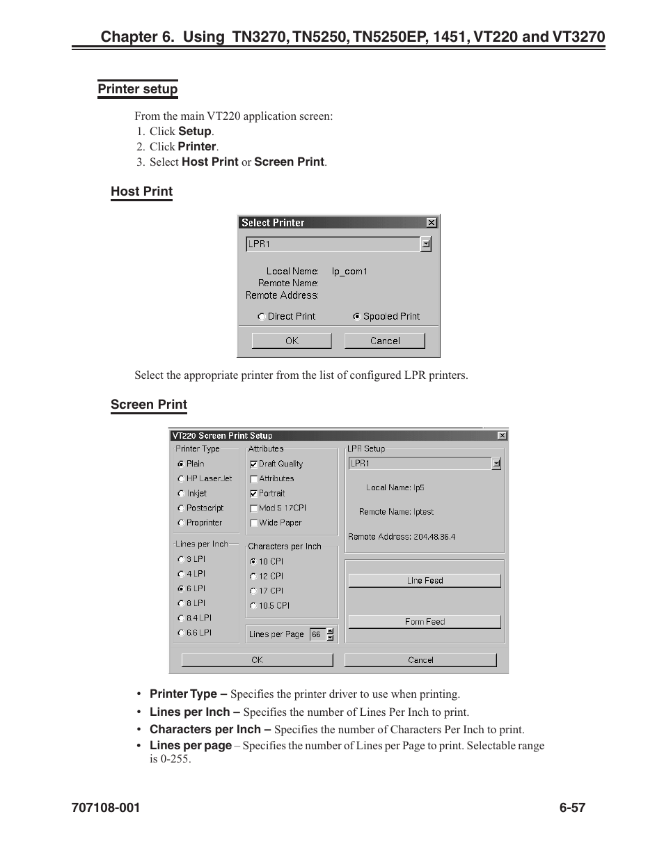 Printer setup -57 | Visara UCT-L User Manual | Page 119 / 160