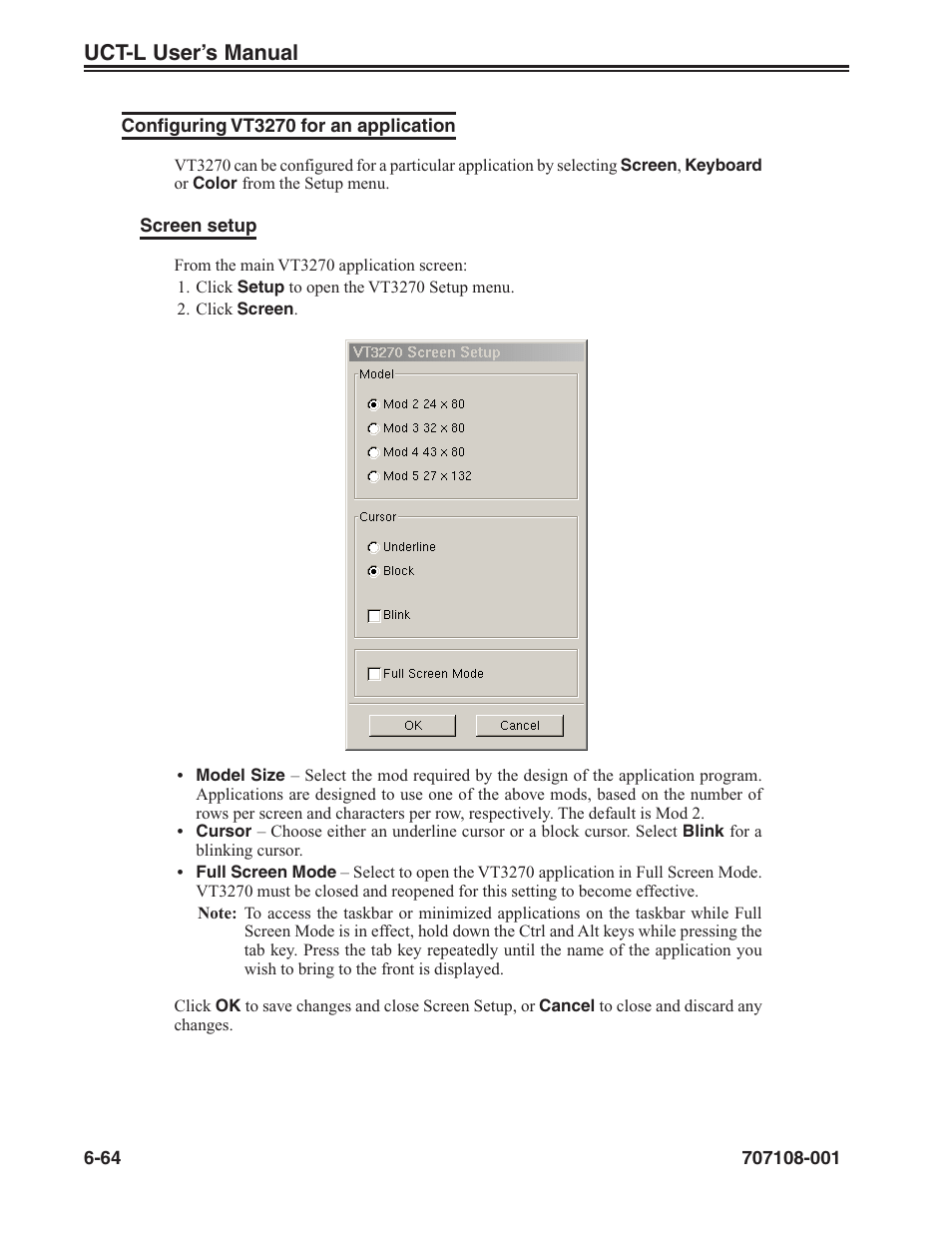 Configuring vt3270 for an application -64, Uct-l user’s manual | Visara UCT-L User Manual | Page 126 / 160