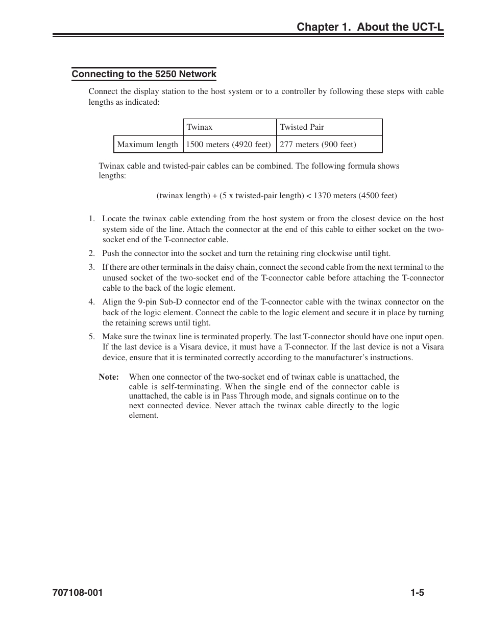 Connecting to the 5250 network -5, Chapter 1. about the uct-l | Visara UCT-L User Manual | Page 13 / 160