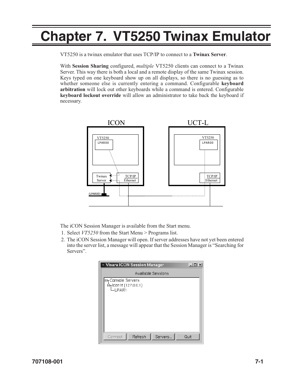 Chapter 7. vt5250 twinax emulator -1, Icon uct-l | Visara UCT-L User Manual | Page 131 / 160