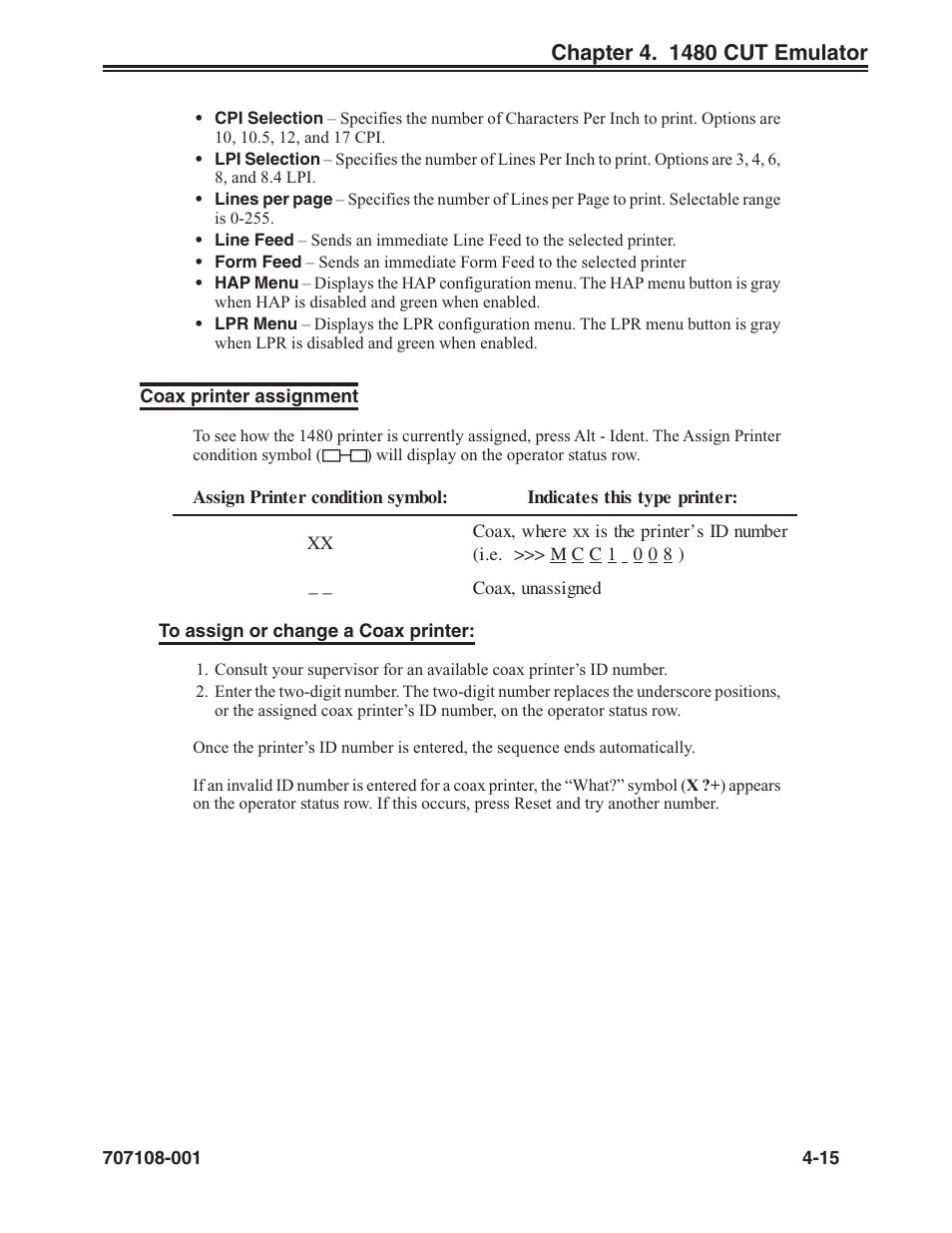 Coax printer assignment -15 | Visara UCT-L User Manual | Page 39 / 160