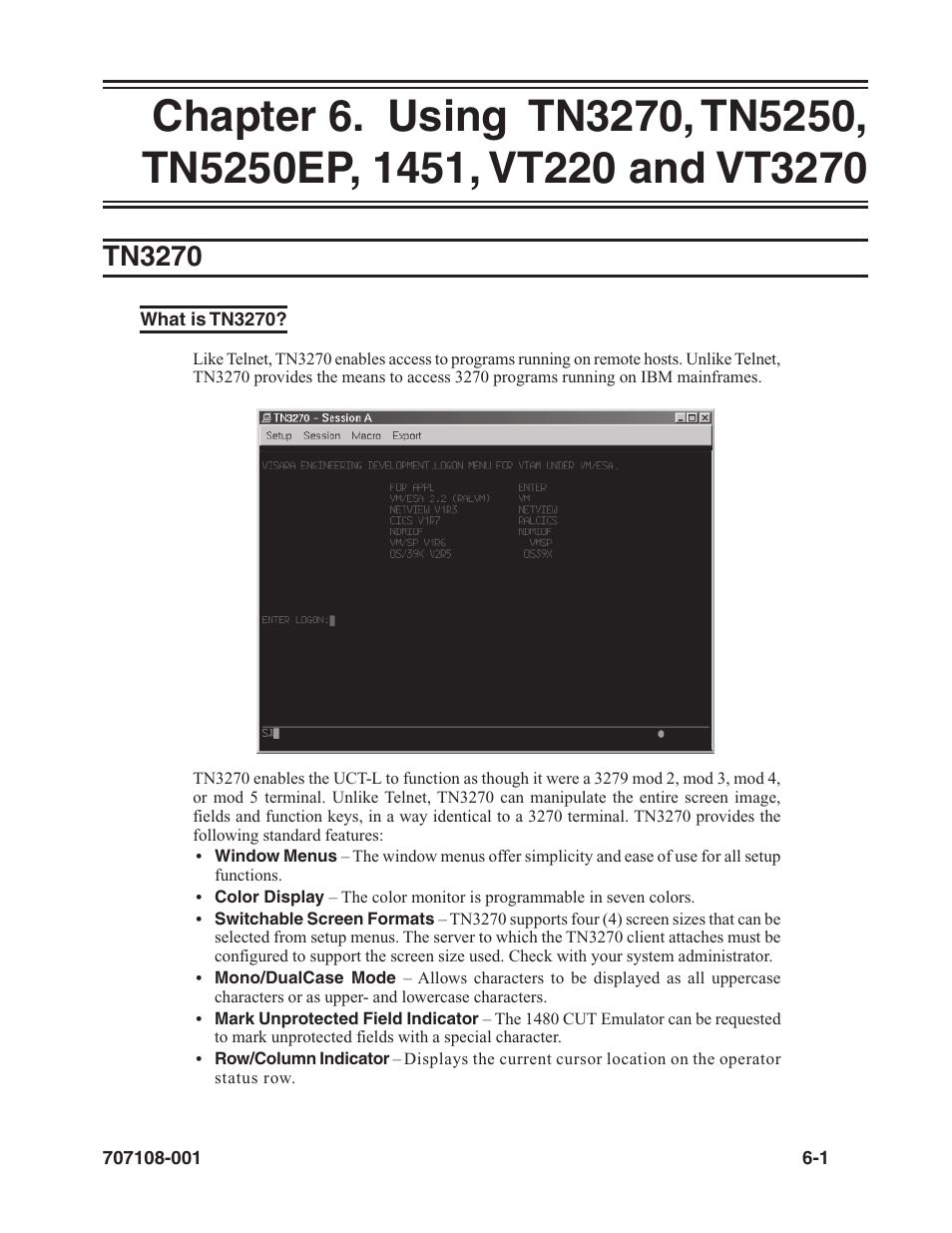 Tn3270 -1, What is tn3270? -1, Tn3270 | Visara UCT-L User Manual | Page 63 / 160