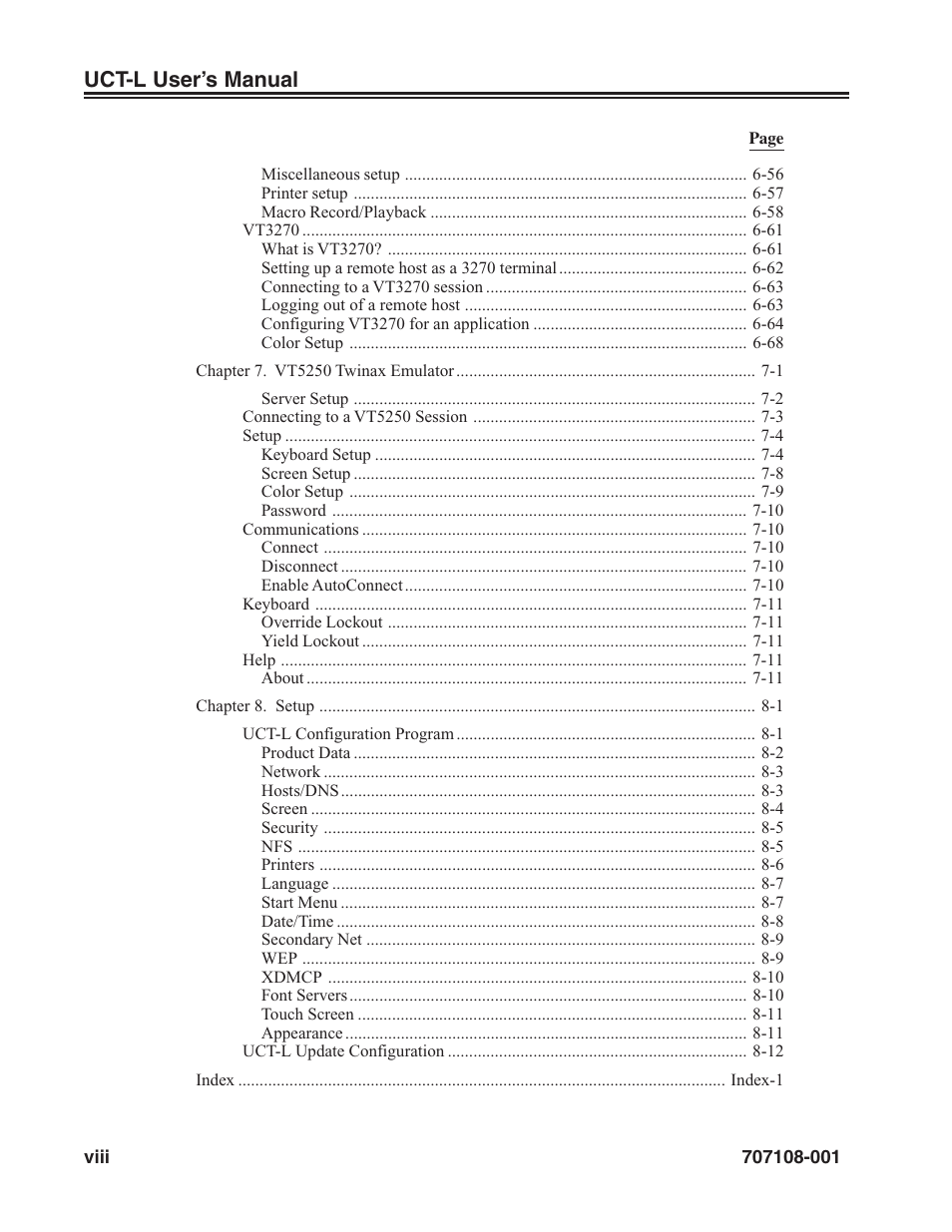 Uct-l user’s manual | Visara UCT-L User Manual | Page 8 / 160
