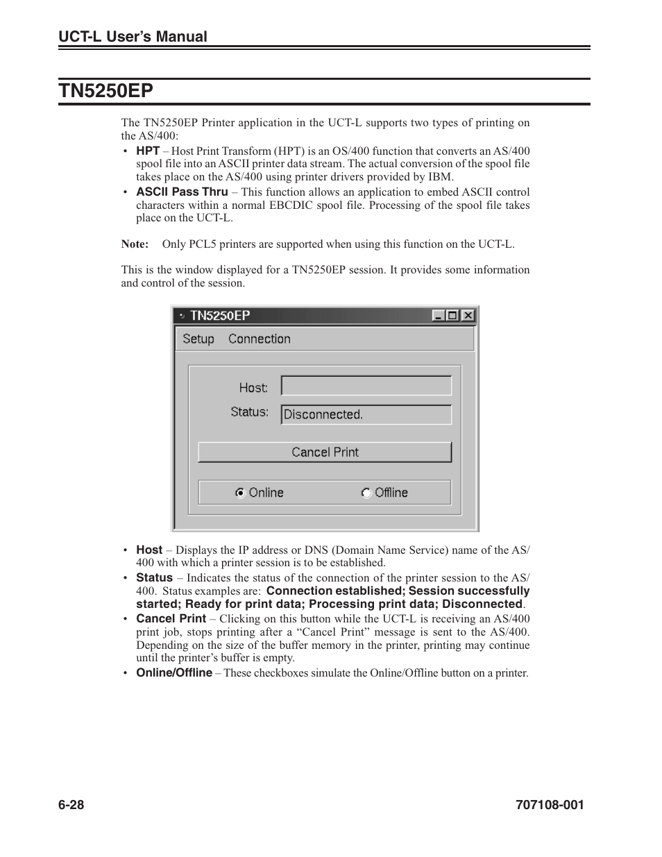 Tn5250ep -28, Tn5250ep | Visara UCT-L User Manual | Page 90 / 160