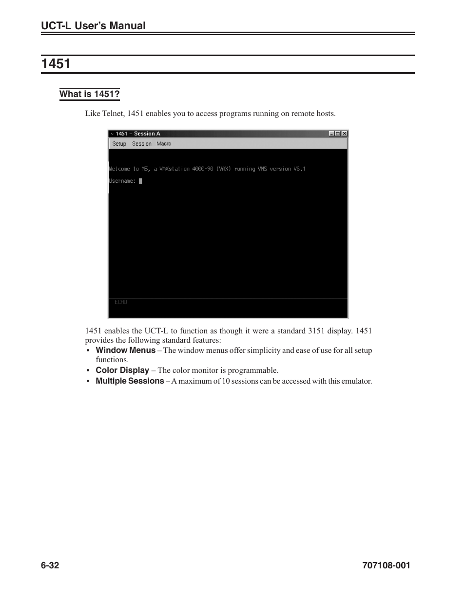 What is 1451? -32 | Visara UCT-L User Manual | Page 94 / 160