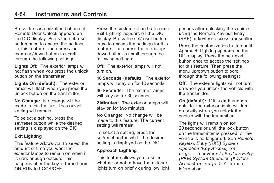54 instruments and controls | Cadillac 2010 Cadillac CTS/CTS-V User Manual | Page 164 / 464