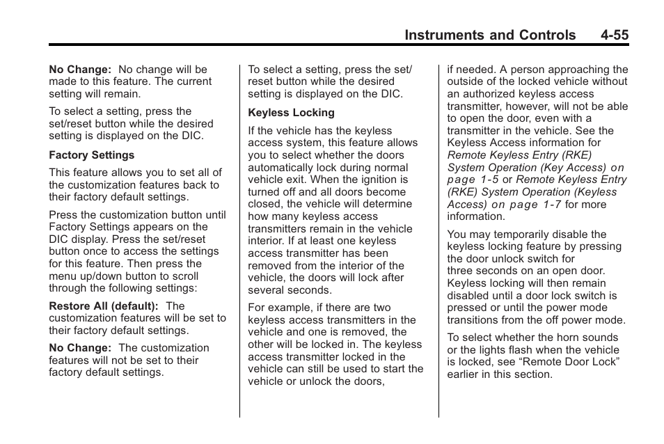 Instruments and controls 4-55 | Cadillac 2010 Cadillac CTS/CTS-V User Manual | Page 165 / 464