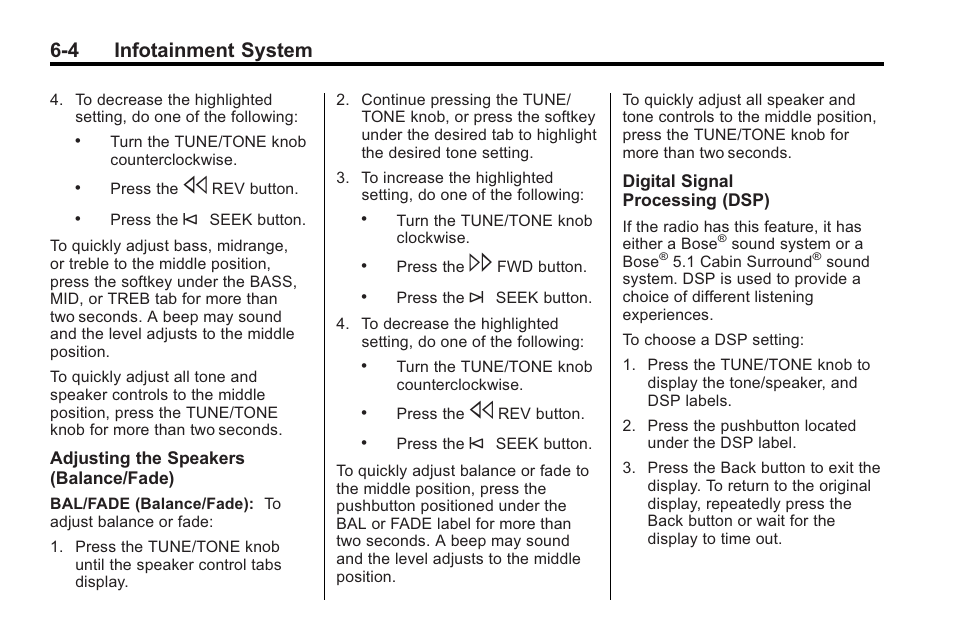 4 infotainment system | Cadillac 2010 Cadillac CTS/CTS-V User Manual | Page 188 / 464
