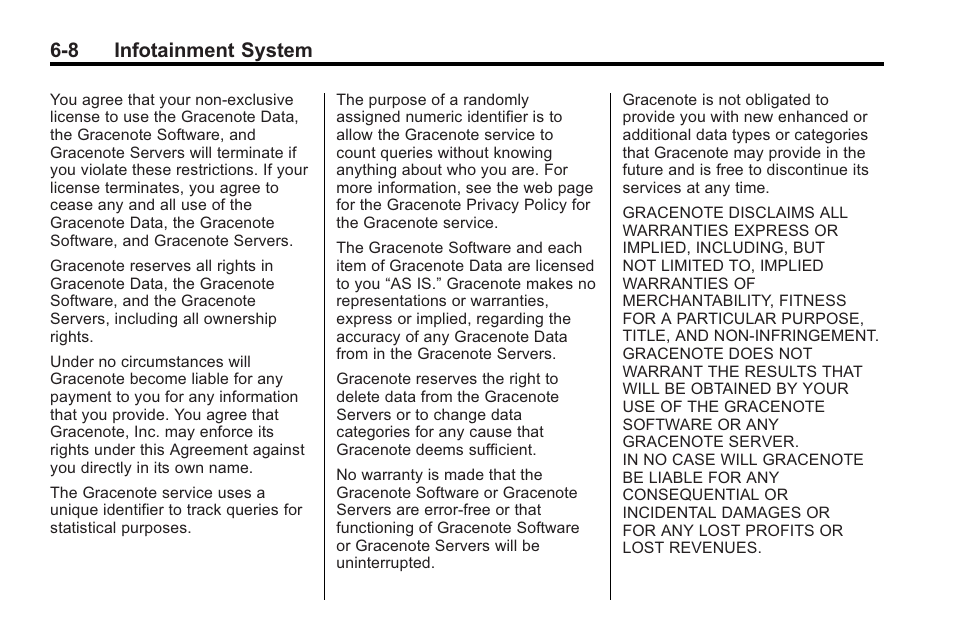 8 infotainment system | Cadillac 2010 Cadillac CTS/CTS-V User Manual | Page 192 / 464