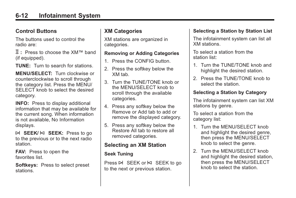 12 infotainment system | Cadillac 2010 Cadillac CTS/CTS-V User Manual | Page 196 / 464