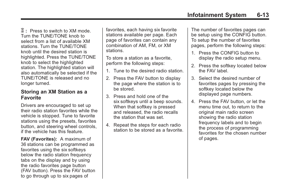Infotainment system 6-13 | Cadillac 2010 Cadillac CTS/CTS-V User Manual | Page 197 / 464