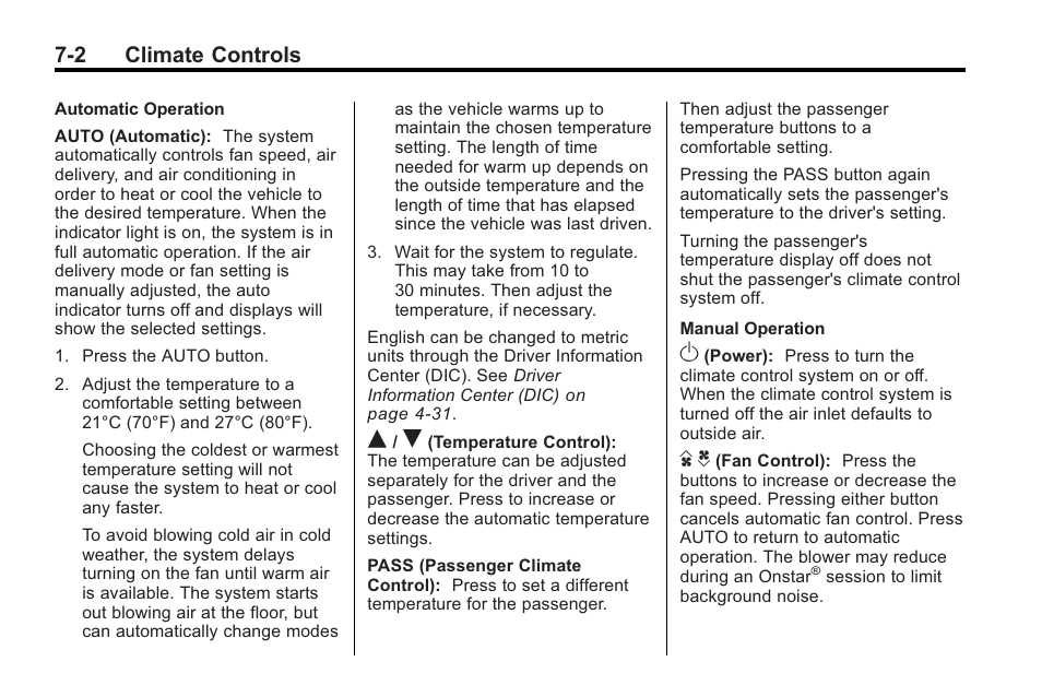 2 climate controls | Cadillac 2010 Cadillac CTS/CTS-V User Manual | Page 234 / 464