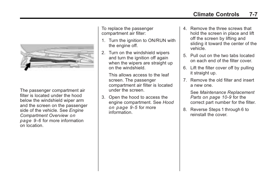 Climate controls 7-7 | Cadillac 2010 Cadillac CTS/CTS-V User Manual | Page 239 / 464