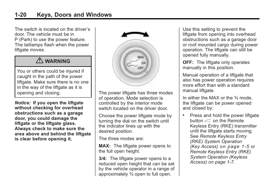 20 keys, doors and windows | Cadillac 2010 Cadillac CTS/CTS-V User Manual | Page 26 / 464