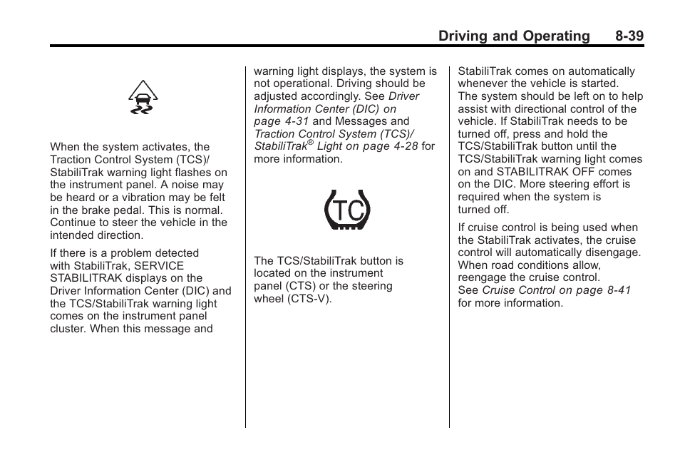 Driving and operating 8-39 | Cadillac 2010 Cadillac CTS/CTS-V User Manual | Page 279 / 464