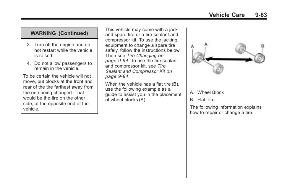 Vehicle care 9-83 | Cadillac 2010 Cadillac CTS/CTS-V User Manual | Page 383 / 464