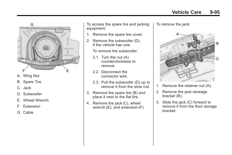 Vehicle care 9-95 | Cadillac 2010 Cadillac CTS/CTS-V User Manual | Page 395 / 464