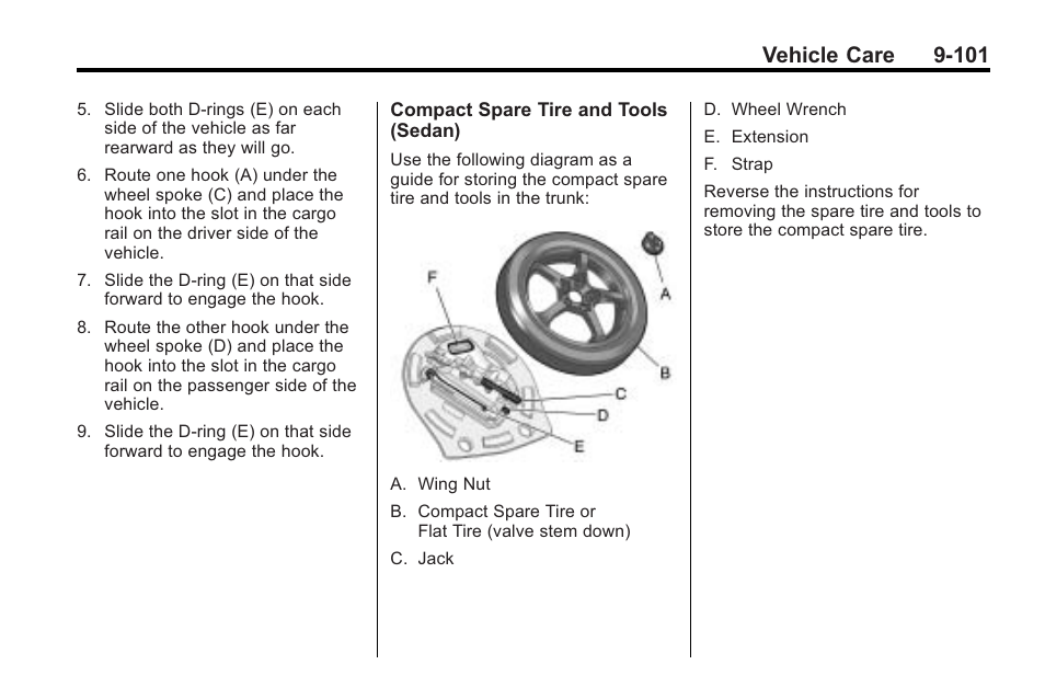 Vehicle care 9-101 | Cadillac 2010 Cadillac CTS/CTS-V User Manual | Page 401 / 464