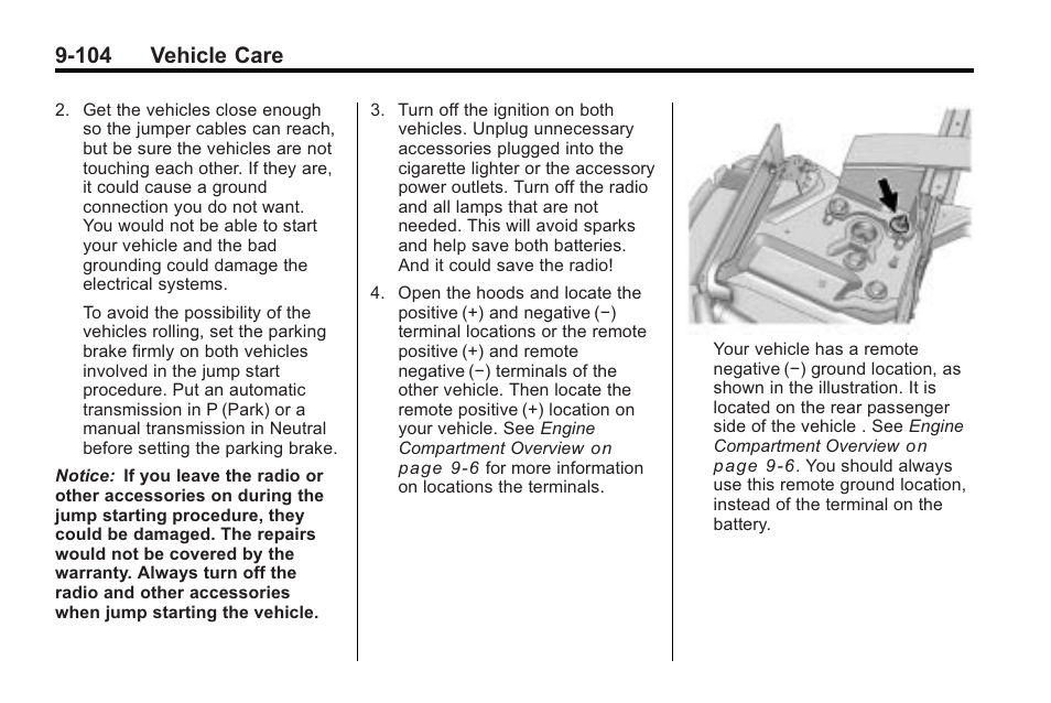 104 vehicle care | Cadillac 2010 Cadillac CTS/CTS-V User Manual | Page 404 / 464