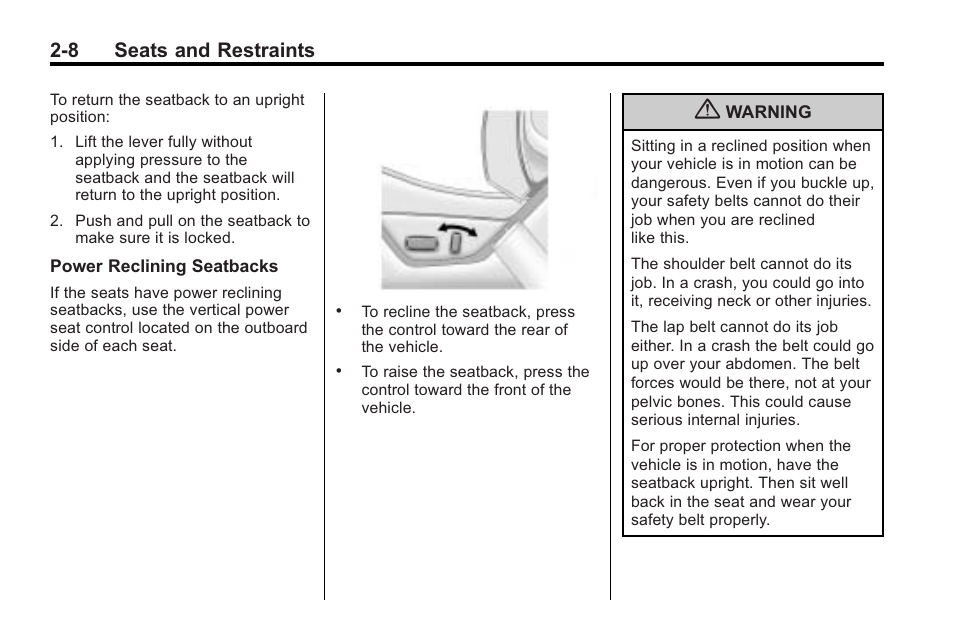 8 seats and restraints | Cadillac 2010 Cadillac CTS/CTS-V User Manual | Page 46 / 464
