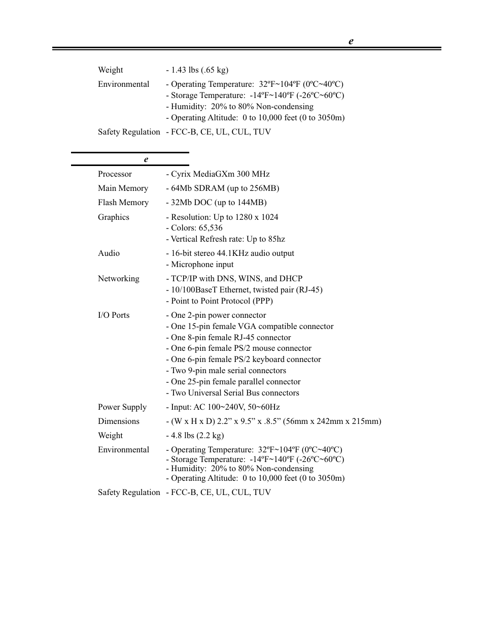 Specifications - eterm 360, Eterm 360, Specifications - eterm 360 -7 | Chapter 1. e term installation | Visara eTerm 300 User Manual | Page 13 / 64