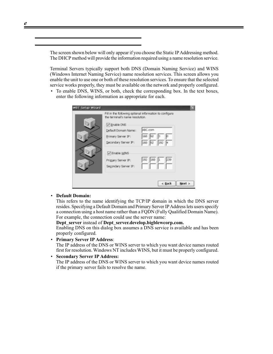 Enable/disable name resolution services, Enable/disable name resolution services -4 | Visara eTerm 300 User Manual | Page 18 / 64