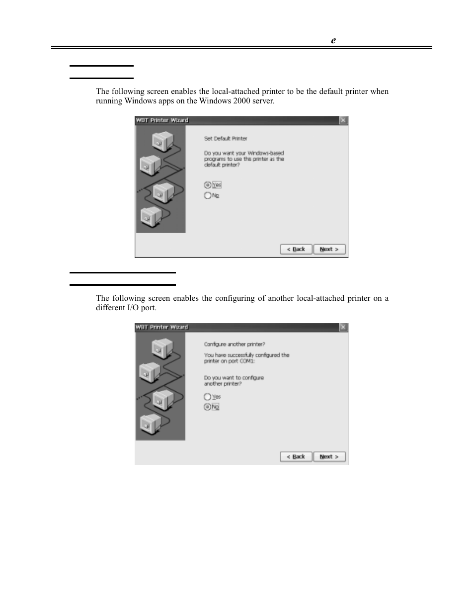 Printer default, Additional printer setup, Printer default -9 additional printer setup -9 | Visara eTerm 300 User Manual | Page 23 / 64