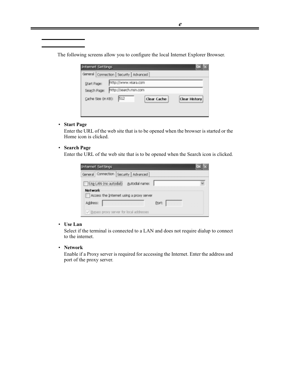 Internet options, Internet options -7 | Visara eTerm 300 User Manual | Page 51 / 64