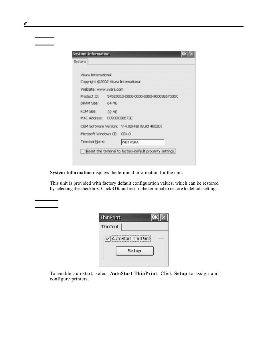 System, Thinprint, System -16 thinprint -16 | Visara eTerm 300 User Manual | Page 60 / 64