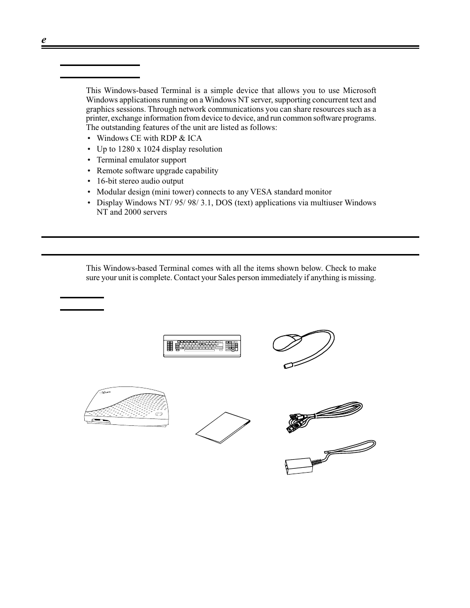 About the product, Package overview, Eterm 300 | About the product -2, Package overview -2, Eterm 300 -2 | Visara eTerm 300 User Manual | Page 8 / 64