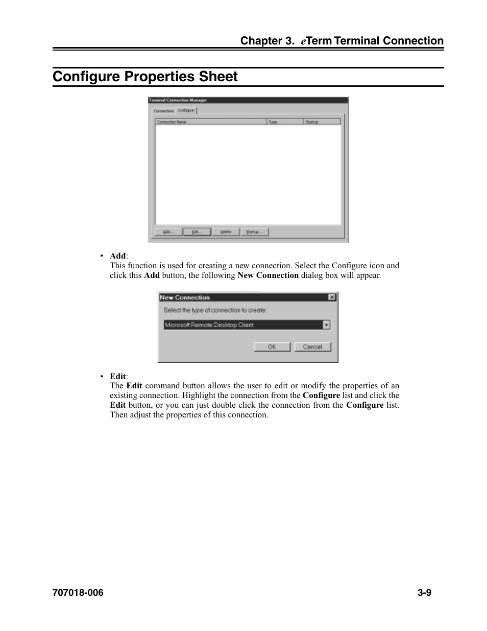 Configure properties sheet, Configure properties sheet -9 | Visara eTerm 350 User Manual | Page 31 / 70