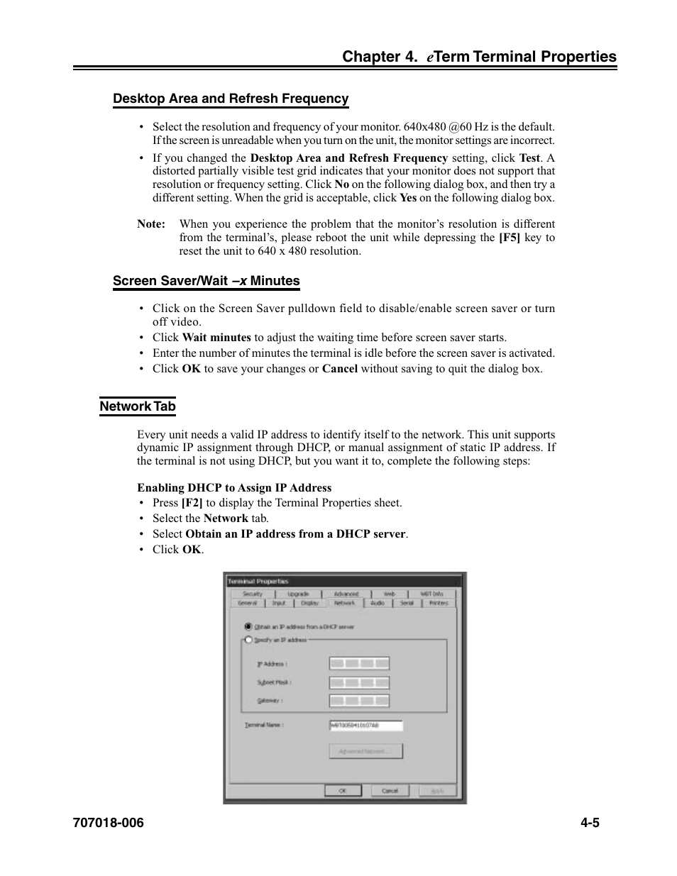 Network tab, Network tab -5 | Visara eTerm 350 User Manual | Page 47 / 70