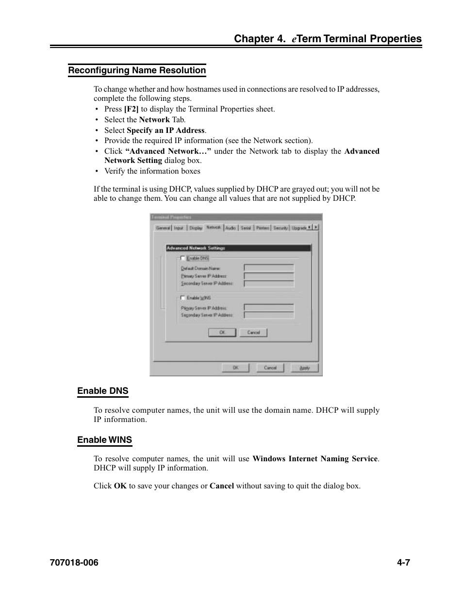 Reconfiguring name resolution, Reconfiguring name resolution -7 | Visara eTerm 350 User Manual | Page 49 / 70