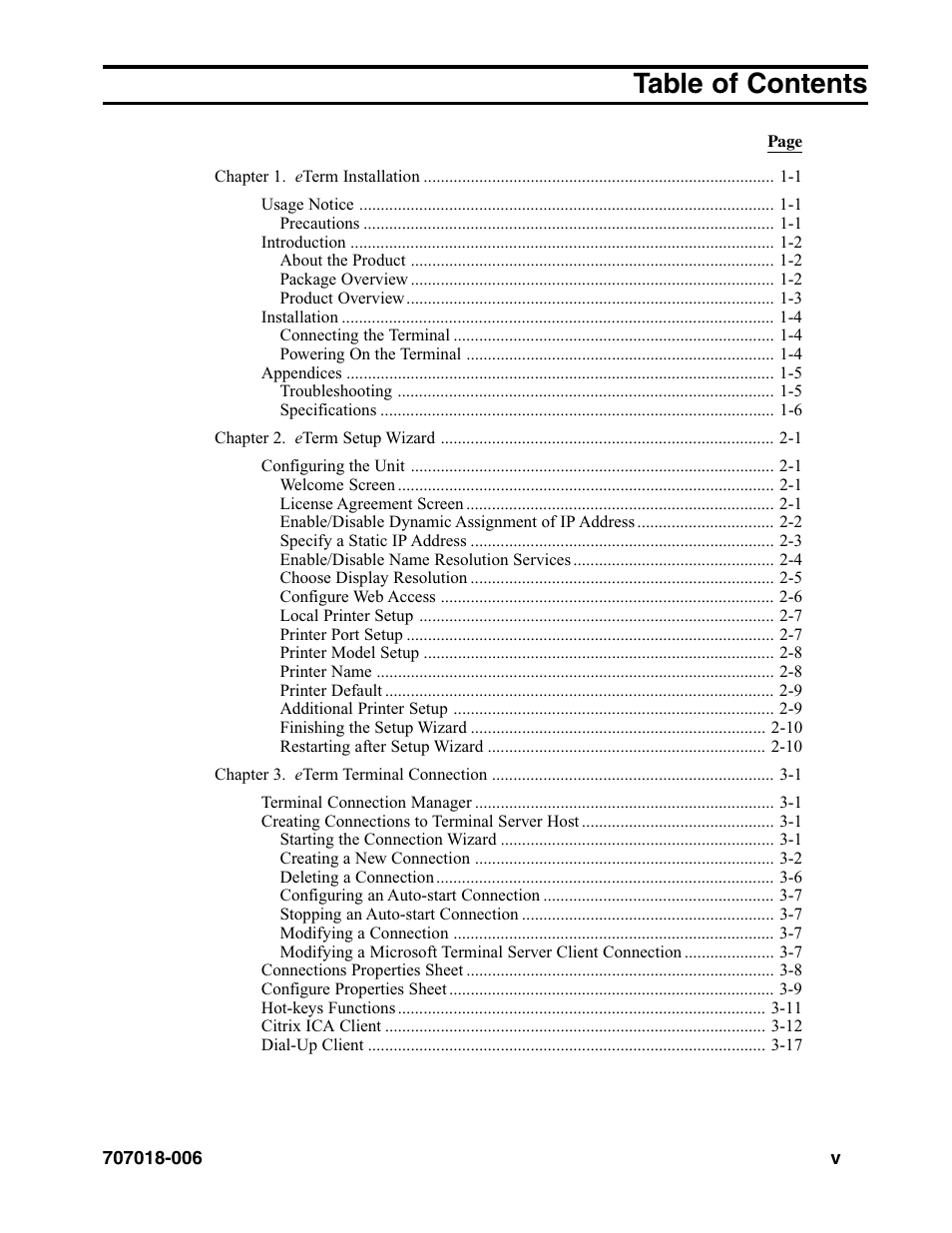 Visara eTerm 350 User Manual | Page 5 / 70