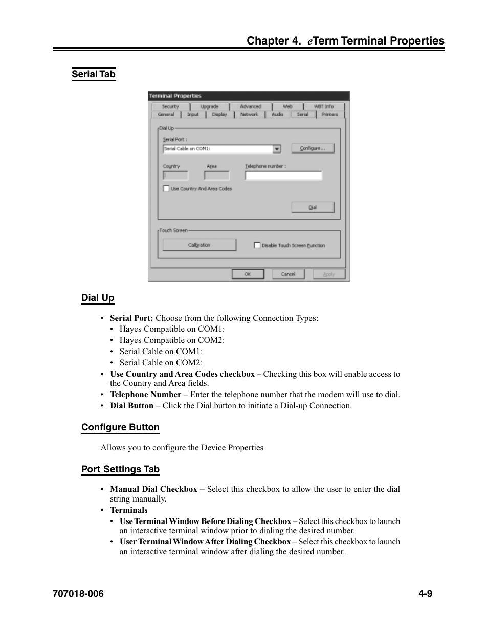 Serial tab, Serial tab -9 | Visara eTerm 350 User Manual | Page 51 / 70