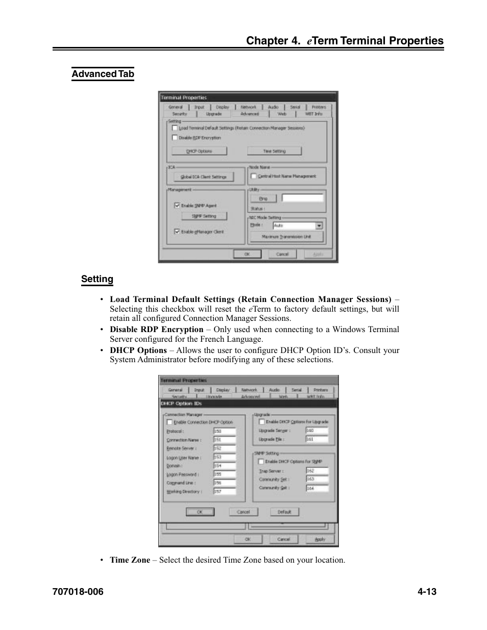 Advanced tab, Advanced tab -13 | Visara eTerm 350 User Manual | Page 55 / 70