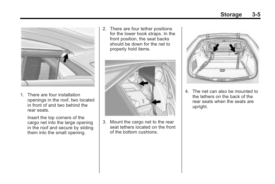 Storage 3-5 | Cadillac 2010 CTS Sport Wagon User Manual | Page 105 / 464