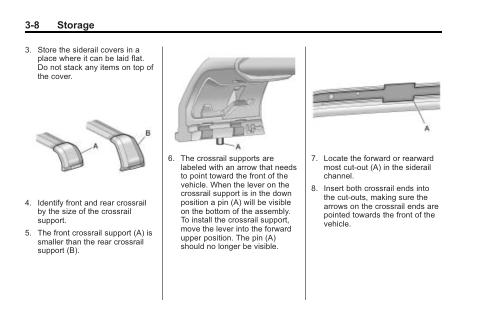 8 storage | Cadillac 2010 CTS Sport Wagon User Manual | Page 108 / 464