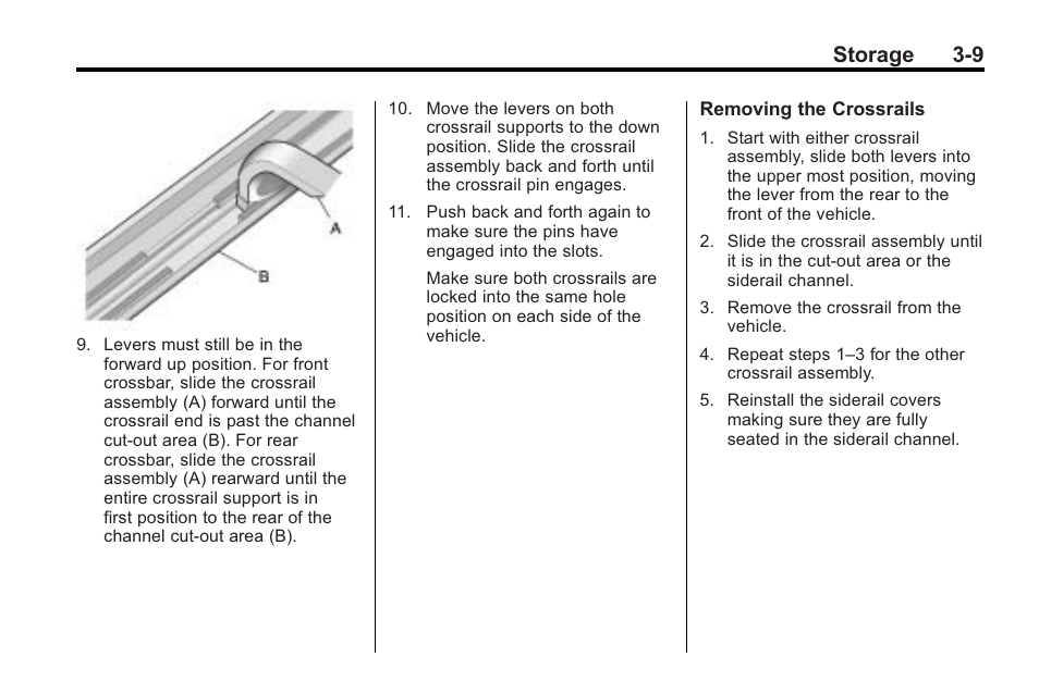 Storage 3-9 | Cadillac 2010 CTS Sport Wagon User Manual | Page 109 / 464