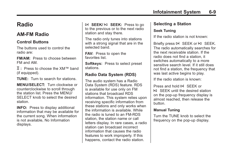 Radio, Am-fm radio, Conversions and add-ons -60 | Am-fm radio -9, Death to | Cadillac 2010 CTS Sport Wagon User Manual | Page 193 / 464