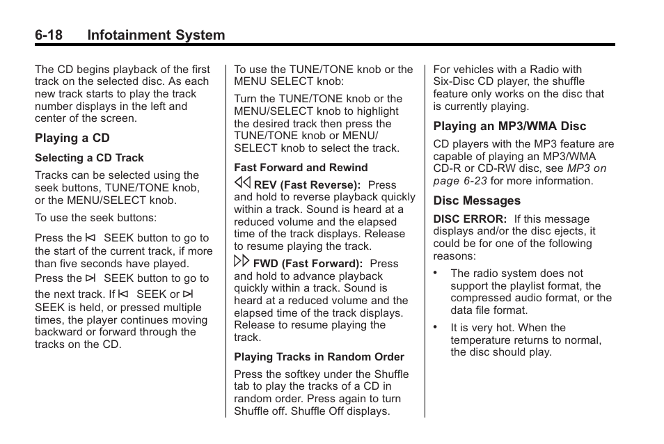 18 infotainment system | Cadillac 2010 CTS Sport Wagon User Manual | Page 202 / 464